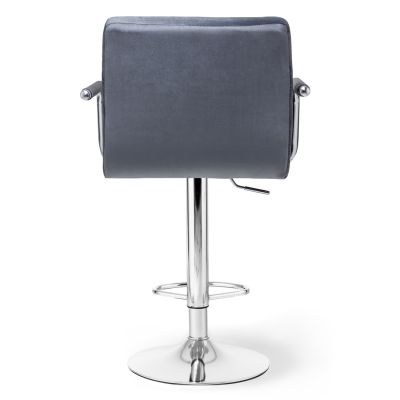 Барный стул HATTA Dublin Arm Chrome Velvet Темно-серый (44515167) с доставкой