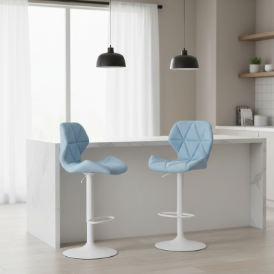 Барный стул HATTA Astra new White Velvet Голубой (44515258) недорого