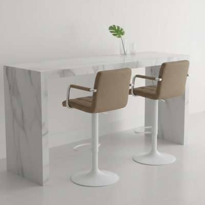 Барний стілець HATTA Dublin Arm White Velvet Бежевий (44735740) недорого