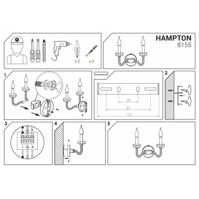 Бра Hampton II Хром (109727616) дешево