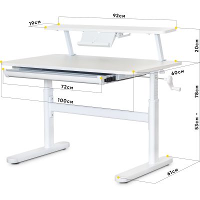 Дитячий стіл ErgoKids TH-210 з полицею 100х60 Білий (111470401) недорого
