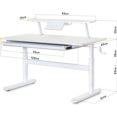 Дитячий стіл ErgoKids TH-215 з полицею 120х60 Білий (111470402) дешево