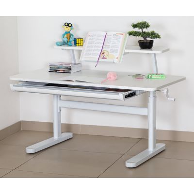 Дитячий стіл ErgoKids TH-215 з полицею 120х60 Білий (111470402) недорого