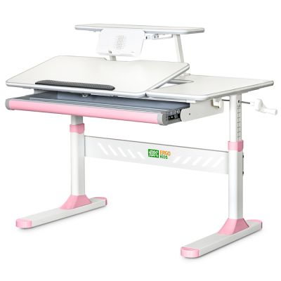 Детский стол Ergokids TH-320 100х66 Белый, Розовый (111470397)