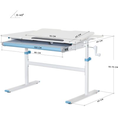 Детский стол Evo-кids TH-220 100х60 Белый, Голубой (111470224) недорого