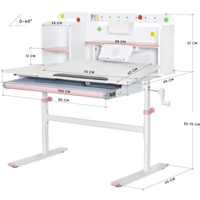 Детский стол Evo-кids TH-230 100х60 Белый, Розовый (111470394) недорого