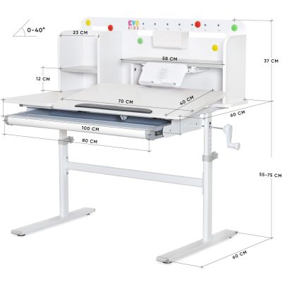 Детский стол Evo-кids TH-230 100х60 Белый, Серый (111470395) недорого
