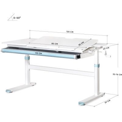 Детский стол Evo-kids TH-360 Lite 120х60 Белый, Голубой (111470163) недорого