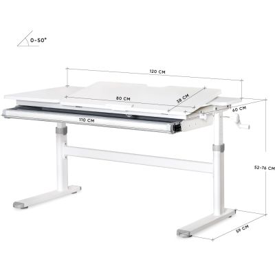 Детский стол Evo-kids TH-360 Lite 120х60 Белый, Серый (111470162) недорого
