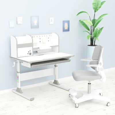 Детский стол Mealux Edmonton Multicolor с полкой 100х66 Белый, Серый (111470434) дешево