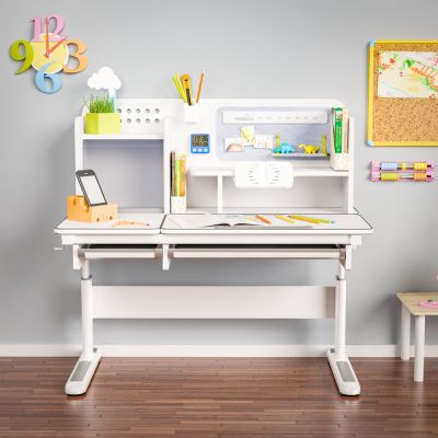 Дитячий стіл Mealux Winnipeg Multicolor MG 120х60 Білий, Сірий (111470413) дешево