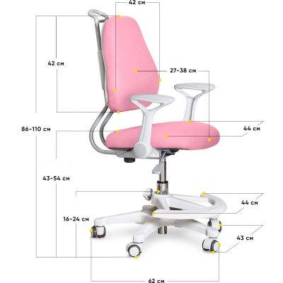 Дитяче крісло ErgoKids Mio Ergo Y-507 Рожевий, Білий (111011665) недорого
