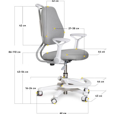 Дитяче крісло ErgoKids Mio Ergo Y-507 Сірий, Білий (111011666) недорого