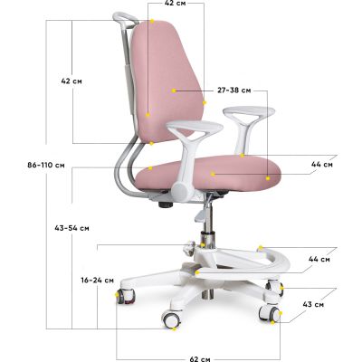 Дитяче крісло ErgoKids Mio Ergo Y-507 Темно-рожевий, Білий (111469947) недорого