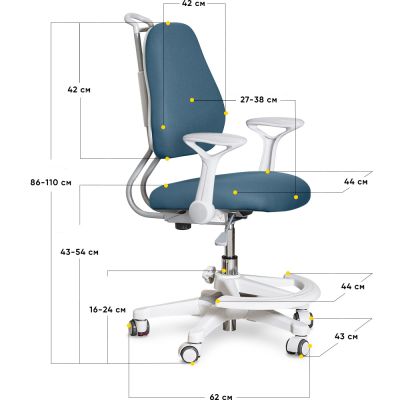 Дитяче крісло ErgoKids Mio Ergo Y-507 Темно-синий, Білий (111469946) недорого