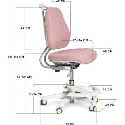 Дитяче крісло Evo-Kids Mio Ergo Y-507 Lite Темно-рожевий, Білий (111485413) недорого