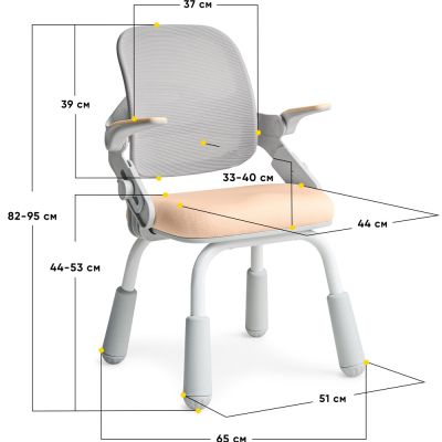 Дитяче крісло Mealux Neo Air Static Y-306 Персиковий, Білий (111469979) недорого