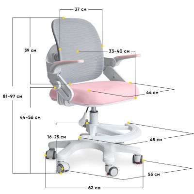 Дитяче крісло Mealux Neo Air Y-308 Рожевий, Білий (111469935) недорого