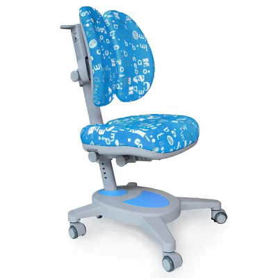 Дитяче крісло Mealux Onyx Duo Блакитний з буквами, Сірий (111012573)