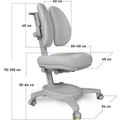 Дитяче крісло Mealux Onyx Duo Сірий, Сірий (111012285) дешево
