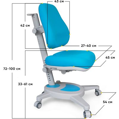 Дитяче крісло Mealux Onyx Блакитний, Сірий (111011945) недорого