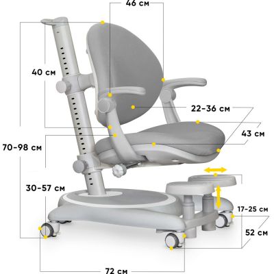 Детское кресло Mealux Ortoback Y-508 Plus Серый, Серый (111470113) недорого