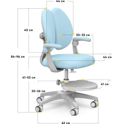 Дитяче крісло Mealux Sprint Duo Y-412 Блакитний, Сірий (111470130) недорого