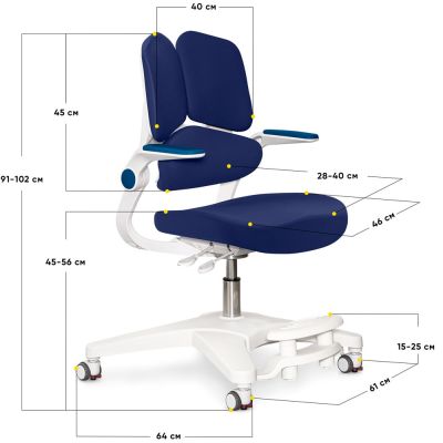 Дитяче крісло Mealux Trident Y-617 Темно-синий, Сірий (111469996) с доставкой