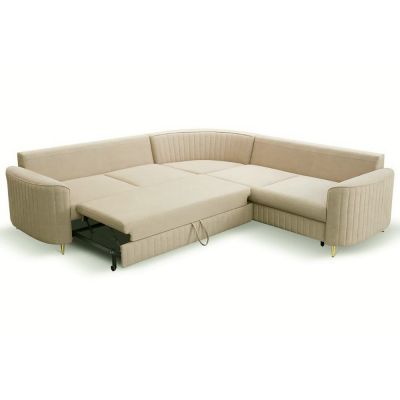 Диван угловой раскладной Laren с ящиком Left Retro bliss 03, Золотой (1321270735) с доставкой