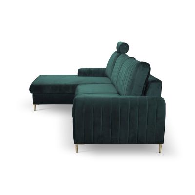 Диван угловой раскладной MONACO Left Velluto 27 Jungle Green, Золотой (1321270355) недорого