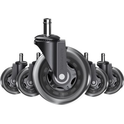 Комплект 5шт прорезиненных роликов ADAPWORK CASTORS 65 Прозрачный черный (1061176485)