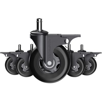 Комплект 5шт прогумованих роликів ADAPWORK CASTORS 75 FIX Чорний (1061488683)