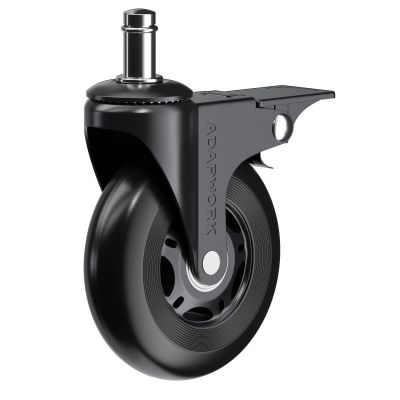 Комплект 5шт прогумованих роликів ADAPWORK CASTORS 75 FIX Чорний (1061488683)