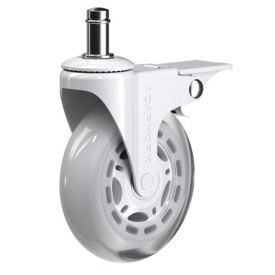 Комплект 5шт прогумованих роликів ADAPWORK CASTORS 75 FIX Прозорий білий (1061485757)