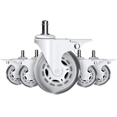 Комплект 5шт прорезиненных роликов ADAPWORK CASTORS 75 FIX Прозрачный белый (1061485757)