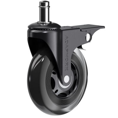Комплект 5шт прорезиненных роликов ADAPWORK CASTORS 75 FIX Прозрачный черный (106936116)