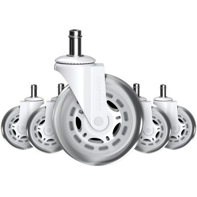 Комплект 5шт прогумованих роликів ADAPWORK CASTORS 75 Прозорий білий (1061485906)