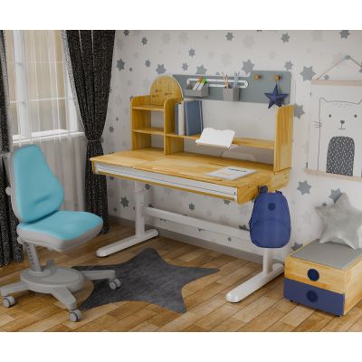 Комплект дитячий L Mealux Cтол Timberdesk Wood L Onyx Блакитний, Синій (111473450) дешево
