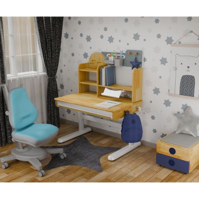 Комплект дитячий L Mealux Cтол Timberdesk Wood S Onyx Блакитний, Синій (111473444)