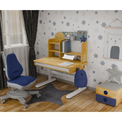 Комплект дитячий L Mealux Cтол Timberdesk Wood S Onyx Синій, Синій (111473446) дешево