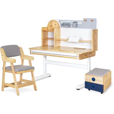 Комплект дитячий L Mealux Timberdesk Wood L Carlo Сірий, Синій (111473457)