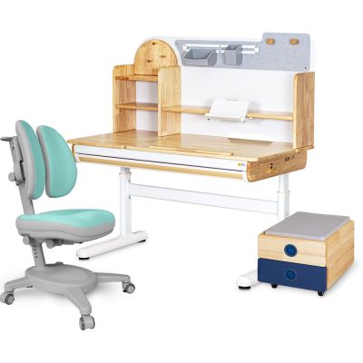 Комплект дитячий L Mealux Timberdesk Wood L Onyx Duo Бірюзовий, Синій (111471153)
