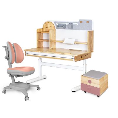 Комплект дитячий L Mealux Timberdesk Wood L Onyx Duo Рожевий, Рожевий (111471159)