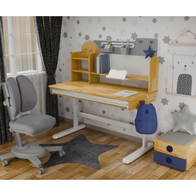 Комплект дитячий L Mealux Timberdesk Wood L Onyx Duo Сірий, Синій (111471149) дешево