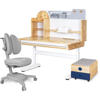 Комплект дитячий L Mealux Timberdesk Wood L Onyx Duo Сірий, Синій (111471149)