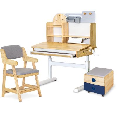 Комплект дитячий L Mealux Timberdesk Wood S Carlo Сірий, Синій (111473455)