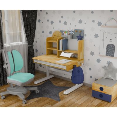 Комплект дитячий L Mealux Timberdesk Wood S Onyx Duo Бірюзовий, Синій (111471141) дешево