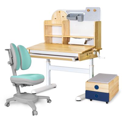 Комплект дитячий L Mealux Timberdesk Wood S Onyx Duo Бірюзовий, Синій (111471141)