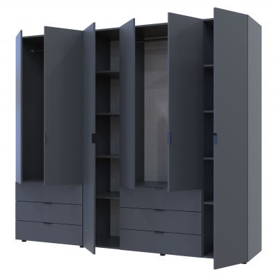 Комплект Шкафов Гелар 2+4 ДСП 232,5х49,5х203,4 Графит (1271275334) с доставкой