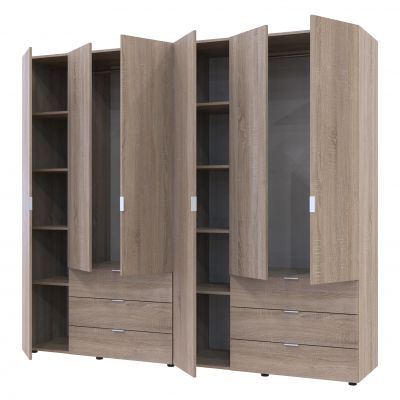 Комплект Шкафов Гелар 3+3 ДСП 232,4х49,5х203,4 Дуб сонома (1271275020) недорого